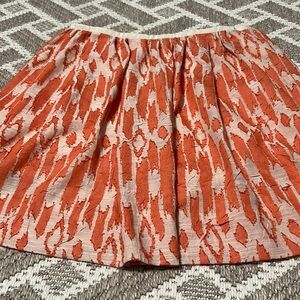J.Crew orange and tan women’s size 8 mini skirt